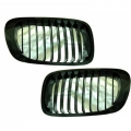 BMW E46 Cabrio (BJ 09.00 - 03.03) K&Uuml;HLERGRILL Nieren SET KOMPLETT SCHWARZ 